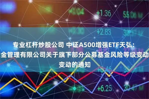 专业杠杆炒股公司 中证A500增强ETF天弘: 天弘基金管理有限公司关于旗下部分公募基金风险等级变动的通知