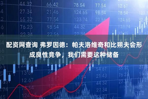 配资网查询 弗罗因德：帕夫洛维奇和比朔夫会形成良性竞争，我们需要这种储备